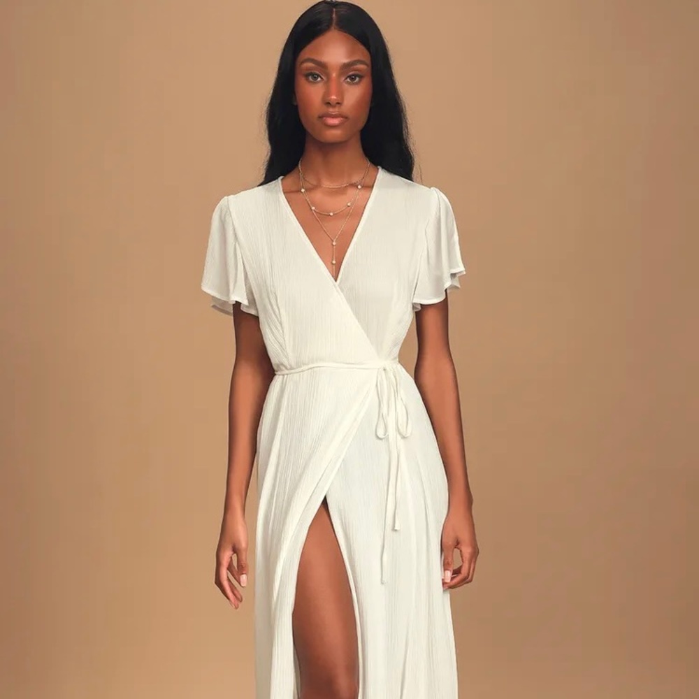 White Maxi Wrap Dress